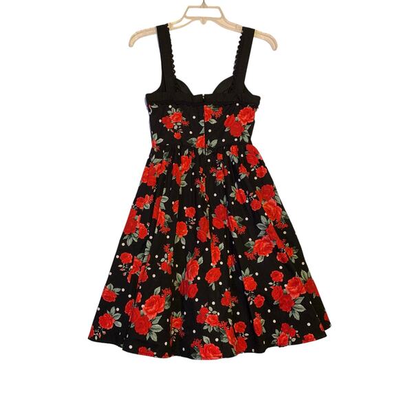 Hot Topic Rockabilly Polka Dot Rose Swing Dress small - Picture 7 of 16